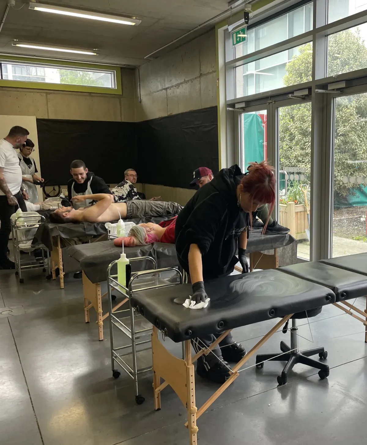 Learning to tattoo inside the Glasgow Tattoo College studio
